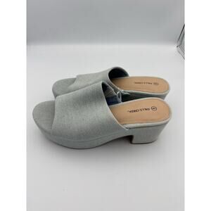 Falls Creek Shoes Falls Creek Denim Heel Platform Sandals Slides Women’s 8 Comfy